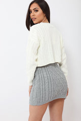 Grey Thick Knit Bodycon Skirt - Kristy