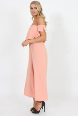 Coral Off The Shoulder Jumpsuit - Kyda