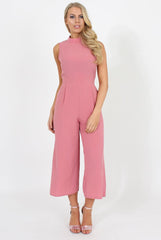 Pink High Neck Jumpsuit - Carla