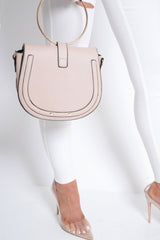 Nude Hoop Handle Saddle Bag - Kylah