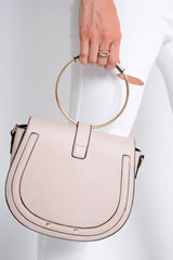 Nude Hoop Handle Saddle Bag - Kylah