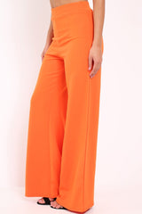 Orange High Waisted Flare Trousers - Kym