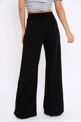 Black High Waisted Flare Trousers - Kym