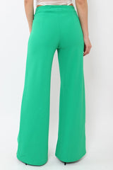 Green High Waisted Flare Trousers - Kym