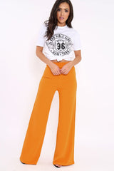 Mustard High Waisted Flare Trousers - Kym