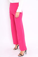 Fuchsia High Waisted Flare Trousers - Kym