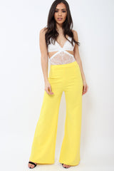 Yellow High Waisted Flare Trousers - Kym