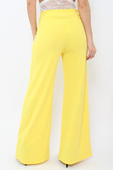 Yellow High Waisted Flare Trousers - Kym
