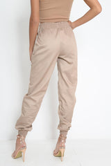 Stone Cuffed Leg Cargo Trousers - Kyrah