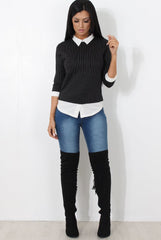 Lorel Black Striped Top