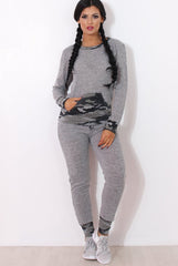 Rihan Light Grey Camouflage Loungewear Set
