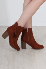 Valentino Tan Tassel Ankle Boots