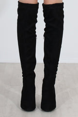 Milo Black Suede Over The Knee Boots