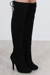 Milo Black Suede Over The Knee Boots