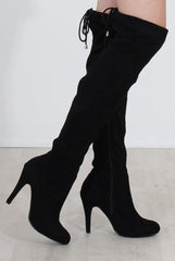 Milo Black Suede Over The Knee Boots