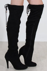 Milo Black Suede Over The Knee Boots