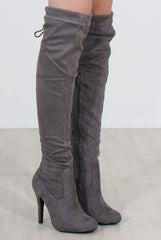 Milo Grey Suede Over The Knee Boots
