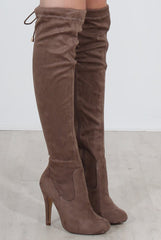 Milo Tan Suede Over The Knee Boots