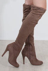 Milo Tan Suede Over The Knee Boots