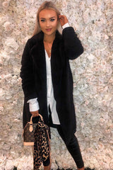 Black Faux Fur Teddy Coat - Reegan