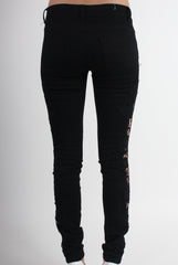 Kayleigh Black Side Lace Skinny Jeans