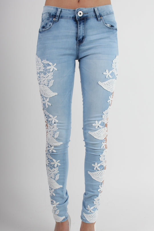 Kayleigh Side Lace Skinny Jeans