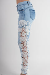 Kayleigh Side Lace Skinny Jeans