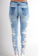 Kayleigh Side Lace Skinny Jeans