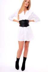 Black Multi Lace Up Corset Belt - Cassy