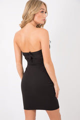 Black Bandeau Lace Up Dress - Blair