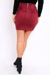 Wine Lace Up Suedette Mini Skirt - Tiara