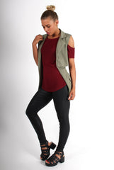 Lacie Khaki Sleeveless Jacket