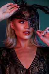 Black Lace Bunny Ear Headband - Lalani