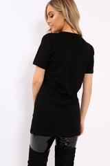 Black L'amour Paris Rose Slogan T-shirt - Marissa