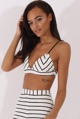 White Stripe Crochet Bralet - Lana
