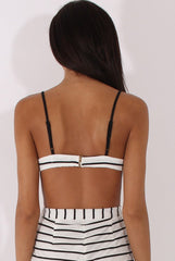 White Stripe Crochet Bralet - Lana
