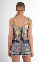 Laney Paisley Tassel Playsuit