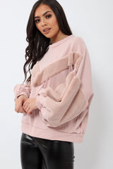 Rose Chevron Fur Jumper - Lara