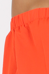 Orange Bardot Long Sleeved Playsuit - Lateysha