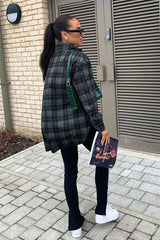 Khaki Checked Pocket Front Shirt - Haily