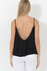 Black Cross Front Detail Crop Top - Laurie