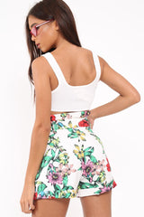 White Ribbed Stretchy Crop Top -Layna