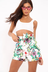 White Ribbed Stretchy Crop Top -Layna