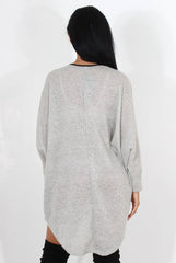 Leah Grey Drooped Back Jumper Dress
