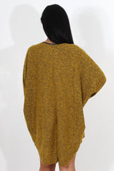 Leah Mustard Drooped Back Jumper Dress