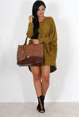 Leah Mustard Drooped Back Jumper Dress