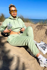 Mint Cropped Oversized Hoodie and Joggers Co-ord - Karenza