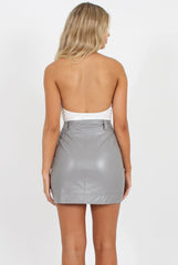 Leano White Tie Front Bodysuit