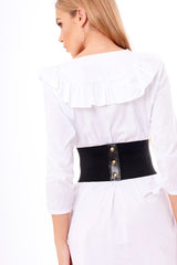 Black Floral Embroidered Corset Belt - Kaysha