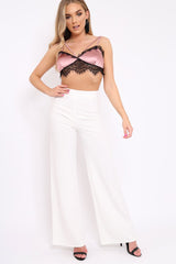 Rose Satin and Lace Harness Bralet - Leelee